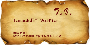 Tamaskó Vulfia névjegykártya